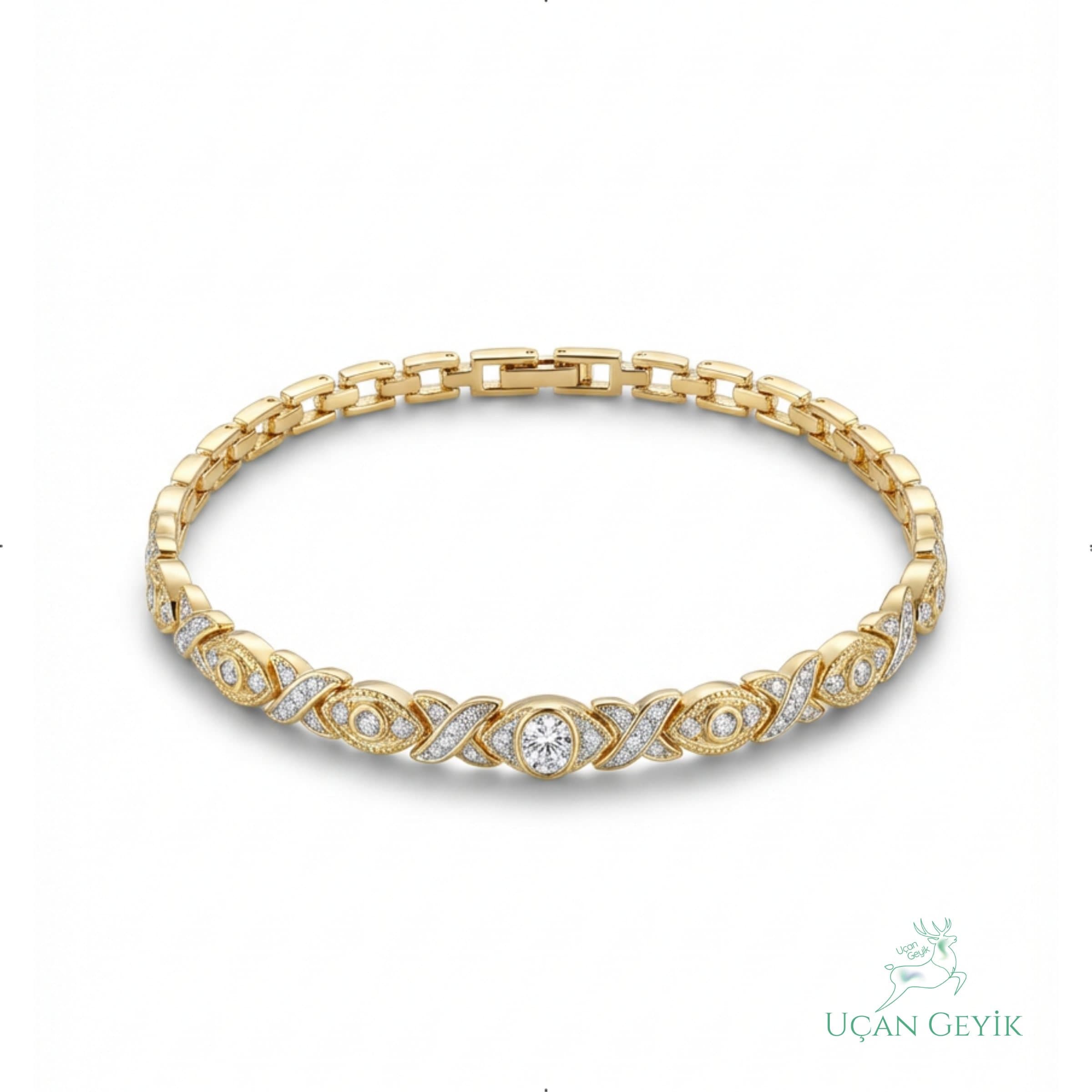 Xupıng Jewelry 316 Stainless Steel Bileklik - Sarı Renk | Kadın Takı