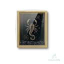 Ahşap Kenarlı Akrep Burcu Tasarımlı Kartanesi Obsidiyen Taşlı Derin Çerçeve 16,5X21,5CM - Duvar Dekorasyonu görsel 1