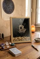Ahşap Kenarlı Başak Burcu Tasarımlı Jasper Taşlı Derin Çerçeve 16,5X21,5CM - Duvar Dekorasyonu görsel 2