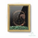 Ahşap Kenarlı İkizler Burcu Tasarımlı Aventurin Taşlı Derin Çerçeve 16,5X21,5CM - Duvar Dekorasyonu görsel 1