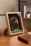 Ahşap Kenarlı İkizler Burcu Tasarımlı Aventurin Taşlı Derin Çerçeve 16,5X21,5CM - Duvar Dekorasyonu görsel 3