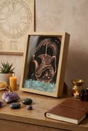 Ahşap Kenarlı Kova Burcu Tasarımlı Akuamarin Taşlı Derin Çerçeve 16,5X21,5CM - Duvar Dekorasyonu görsel 3
