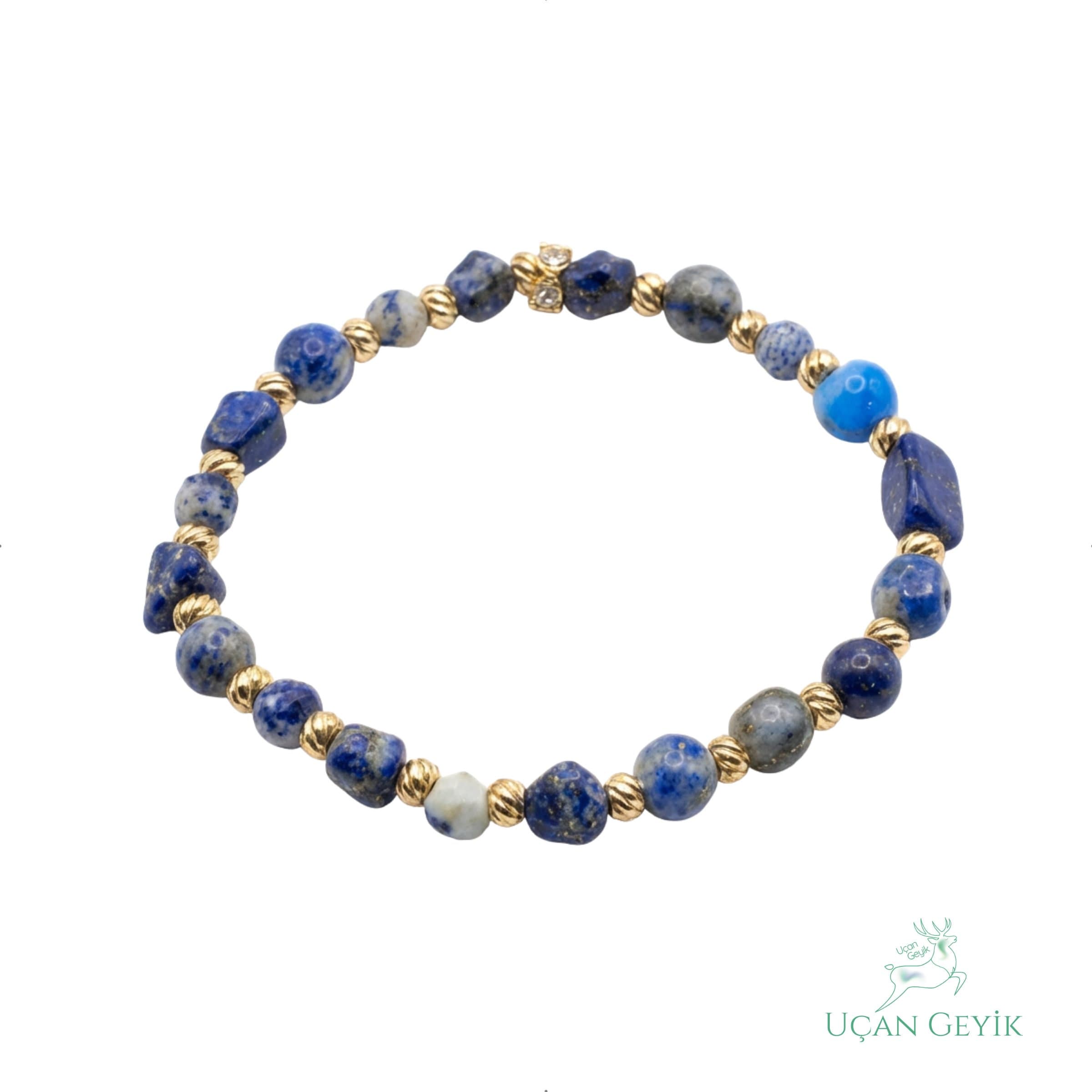 Lapis Lazuli Doğal Taş Bileklik - Bilgelik, İletişim, Sezgi, Farkındalık