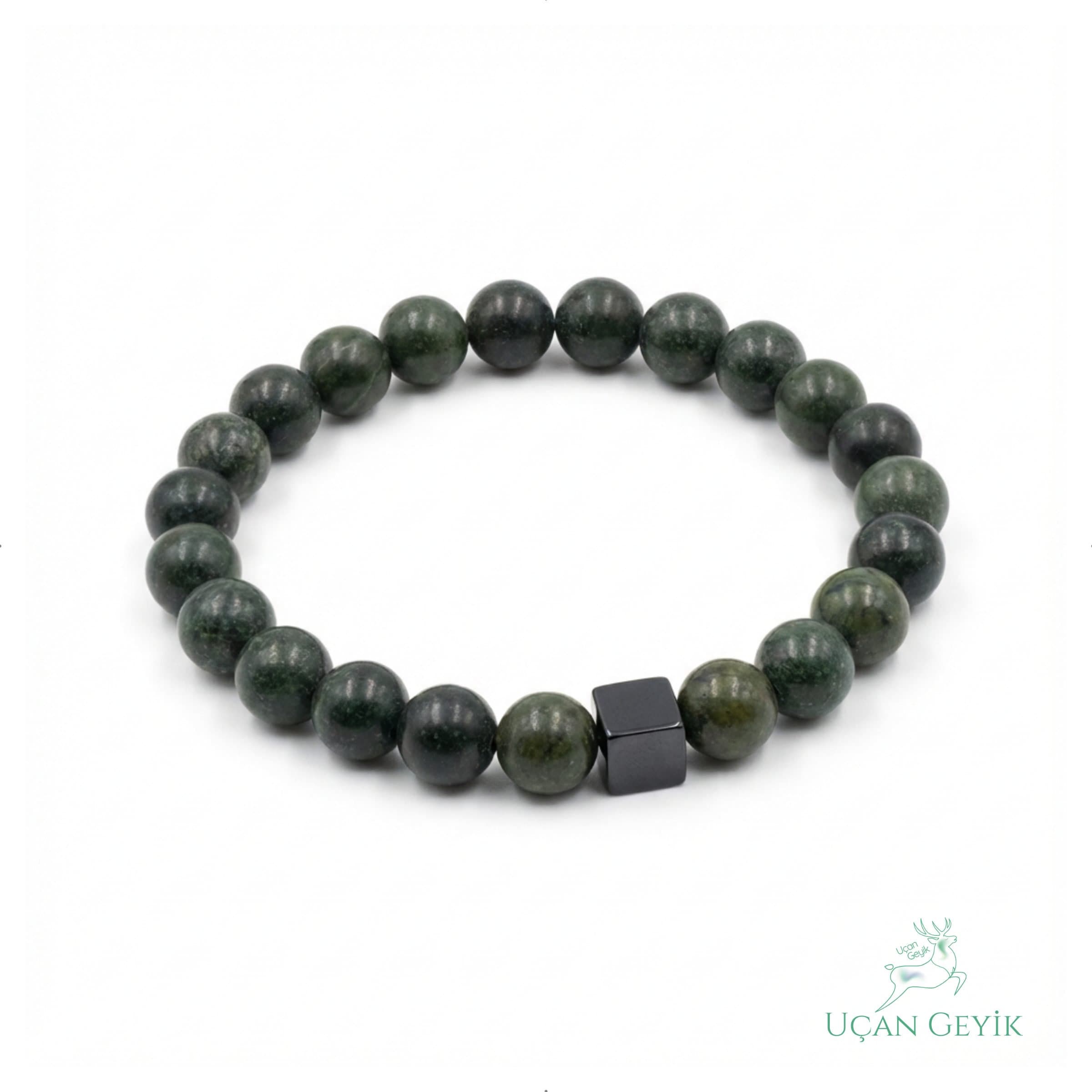 Timsah Jasper Doğal Taş Bileklik 8mm - Denge, Huzur, Topraklanma, Koruma - Esnek Tasarım, Unisex Takı