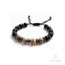 Jasper & Oniks Doğal Taş Bileklik - Esnek Makrome Örgü 8mm | Unisex Bileklik görsel 1
