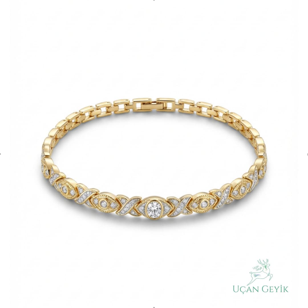 Xupıng Jewelry 316 Stainless Steel Bileklik - Sarı Renk | Kadın Takı