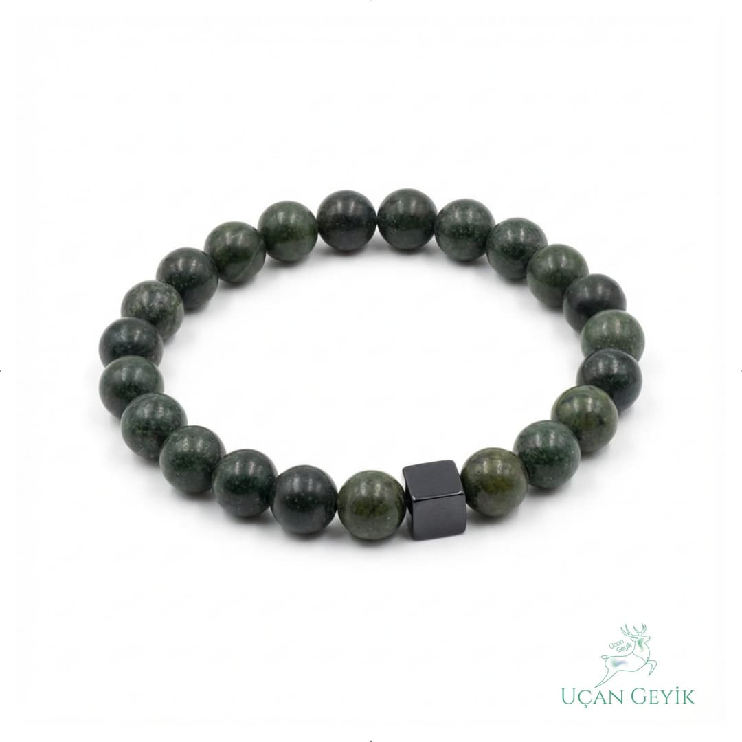 Timsah Jasper Doğal Taş Bileklik 8mm - Denge, Huzur, Topraklanma, Koruma - Esnek Tasarım, Unisex Takı